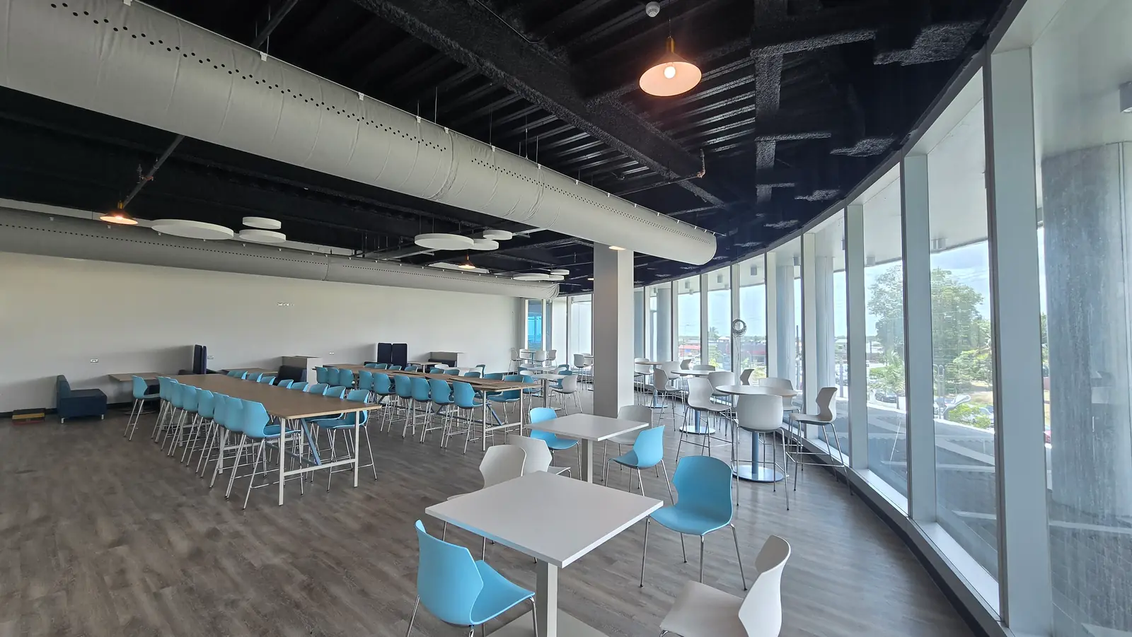 The same breakout space, furnished