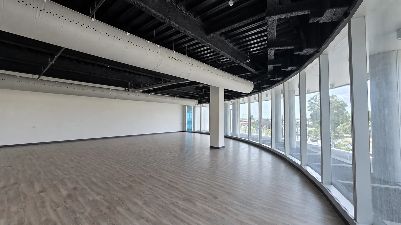 The breakout space shown empty, as a digital reconstruction